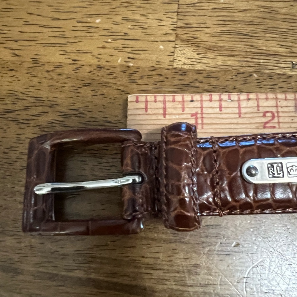Ralph Lauren LRL Genuine Italian Leather Croc Embossed Belt Size: M